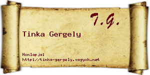 Tinka Gergely névjegykártya